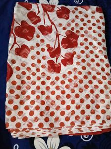 Red & White Polka Dot Saree