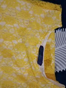 Bright Yellow Lace Kurta