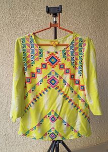 Cotton Top With Beeds Work