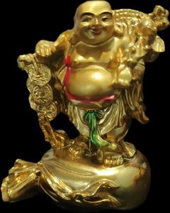 Golden Laughing Buddha Figurine