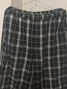 Checked Wide-Leg Pants