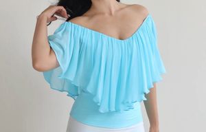 ShopDiris Flowy Off-Shoulder Ruffle Top
