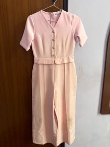 Chic Pink Jumpsuit with Button Detail