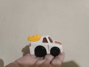Vintage White & Yellow Toy Pickup Truck