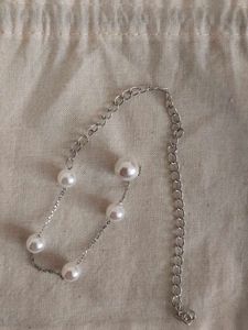 Elegant Pearl Chain Bracelet 925 silver