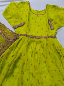 Stunning Lime Green Anarkali Gown