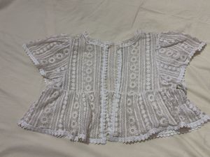 Vintage Lace Button-Up Top