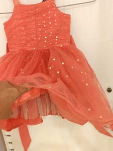 Sparkly Coral Tulle Dress