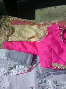 Pink Embellished Saree