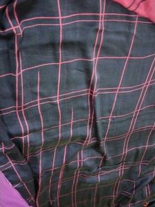 Purple &amp; Blue Checkered Saree ( price drop)
