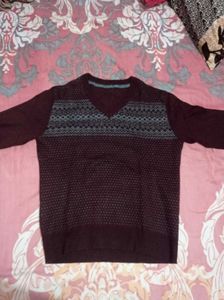 Men's V-Neck Patterned Sweater