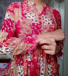 colour full Bohemian Patchwork Kurta Top