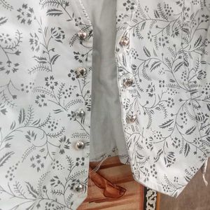 White Floral Print jacket