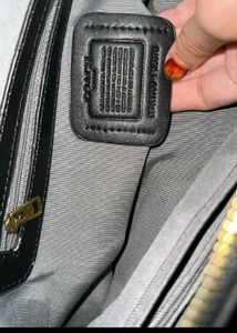 Coach Black Textured Tote Bag
