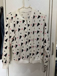 Geometric Print Bomber Jacket