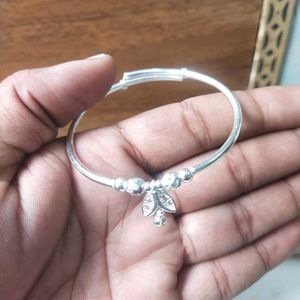 Pure Silver adjustable Single hand Kada/Bracele