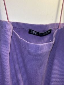 Purple Ribbed Crop Top