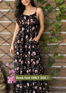Floral Print Spaghetti Strap Maxi Dress