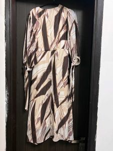 Stylish Abstract Print Midi Dress