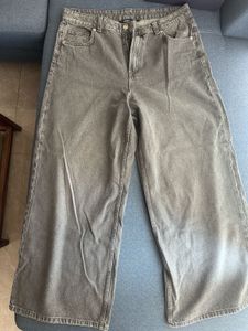 Grey Wide Leg Jeans