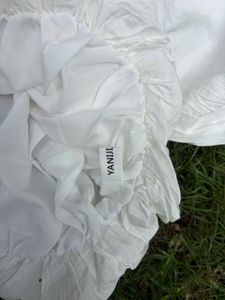 White Off-Shoulder Blouse with Puff Sleeves