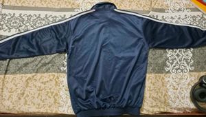 Unisex Classic blue Track Jacket with White Stripe