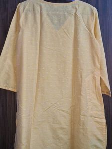 Yellow Kurta with White Dots