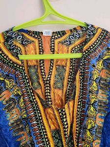 Vibrant Boho Print Kaftan Top