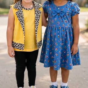 Girls' Dress & Vest Set