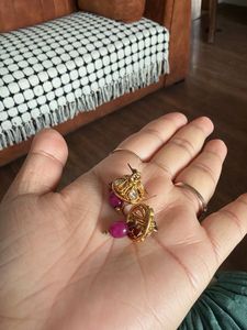 Gold Tone Jhumka Earrings