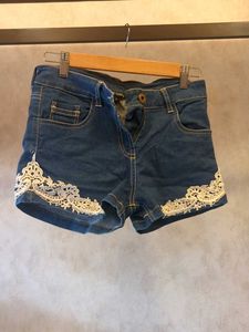 Vanca Denim Lace Shorts (S)
