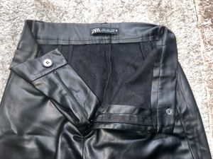 Zara Faux Leather wide-leg Pants