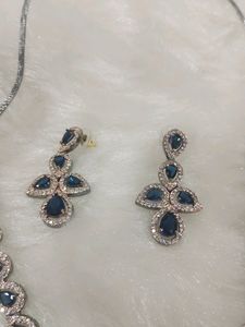 Royal Blue Diamond Necklace Set