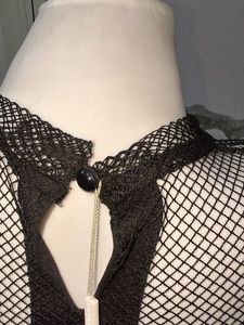 Sheer Mesh Cut-Out Crop Top