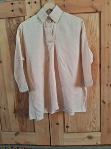 Women's Peach Collared Tunic Top