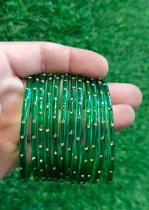 Green Glass Bangles 1set