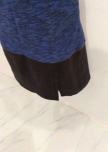 Blue &amp; Black Two-Tone Dress