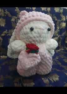Crochet Bunny Doll, Fully Handmade Stuffed Toy