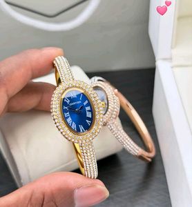 Luxury Women's Oval Crystal Watch