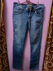 Stylish Blue Distressed Denim Jeans
