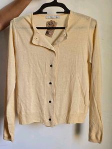 Soft cream Button-Up Cardigan