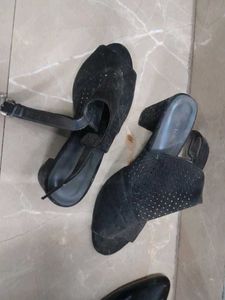 combo of 2 black heels for women