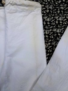 Pure cotton White Embroidered Kurta pajama set