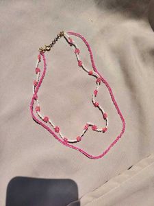 Beaded Layered Necklace🩷🧡🤍💚