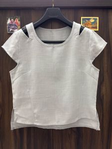 Light Grey Cut-Out Sleeve Top