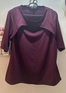Westside XXL Ribbed Cut-out Top