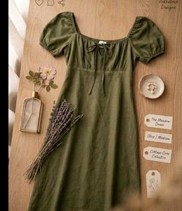 Olive Green  Midi Dress