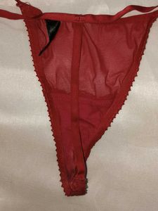 Sheer Red Thong Panty