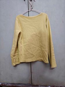 Yellow Long Sleeve ribbed Top