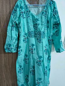 Cotton Sea Blue Kurta Set..